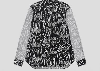 BLACK COMME DES GARÇONS Ανδρικό Μαύρο Reverse Panel Shirt - BLACK COMME DES GARÇONS - 