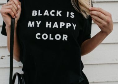 BLACK IS MY HAPPY COLOR T-SHIRT - fashionroom - 