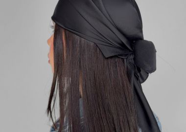 BLACK SATIN FOULARD - sense-shop - 