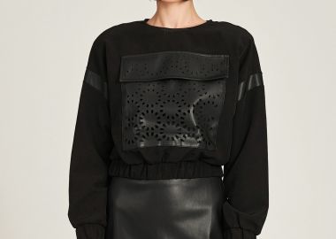 Blouse With Patch-Pocket In Black - Cutcuutur - 