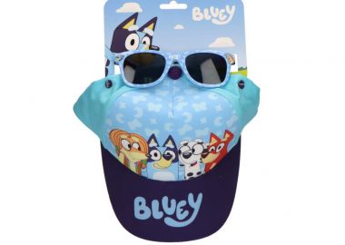 Bluey Team σετ γυαλιών ηλίου και καπέλου μπέιζμπολ με UV 400 Μπλε - Bluey - 