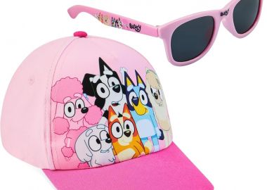 Bluey Team σετ γυαλιών ηλίου και καπέλου μπέιζμπολ με UV 400 Ροζ - Bluey - 