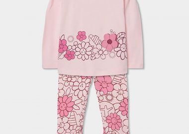 Boboli βρεφικό σετ μπλούζα και κολάν (2 τεμάχια) - 133018 Ροζ - BOBOLI - 