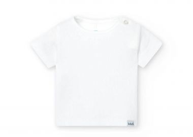 Boboli βρεφικό T-Shirt μονόχρωμο - 138057 Λευκό - BOBOLI - 