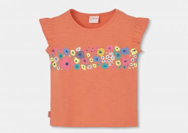 Boboli παιδική μπλούζα με floral σχέδιο - 313052 Πορτοκαλί - BOBOLI - 
