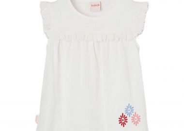 Boboli παιδική μπλούζα με κέντημα - 303073 Λευκό - BOBOLI - 
