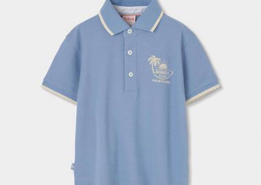 Boboli παιδική μπλούζα πόλο με print - 833004 Γαλάζιο - BOBOLI - 