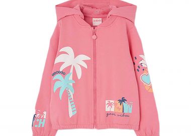 Boboli παιδική ζακέτα φούτερ με print - 333087 Σάπιο Μήλο - BOBOLI - 