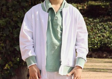 Boboli παιδική ζακέτα φούτερ σε στυλ bomber jacket - 813079 Λευκό - BOBOLI - 