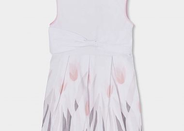 Boboli παιδικό αμάνικο φόρεμα με all-over print - 733047 Λευκό - BOBOLI - 