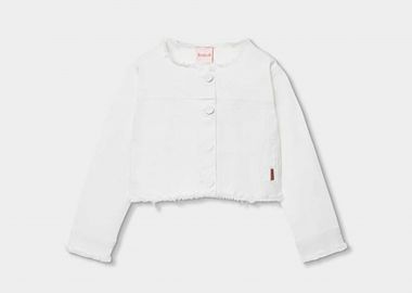 Boboli παιδικό denim jacket - 493006 Λευκό - BOBOLI - 