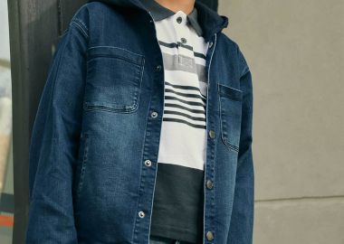 Boboli παιδικό denim jacket με κουκούλα - 503097 Denim Blue Σκούρο - BOBOLI - 