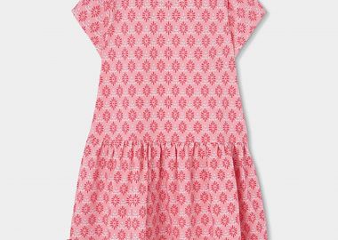 Boboli παιδικό φόρεμα με all-over print - 303129 Κοραλί - BOBOLI - 