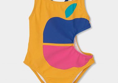 Boboli παιδικό μαγιό ολόσωμο με graphic print - 343178 Πορτοκαλί - BOBOLI - 