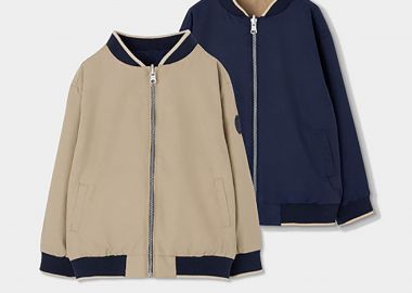 Boboli παιδικό μπουφάν διπλής όψης - 873086 Μπεζ - BOBOLI - 