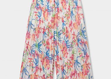 Boboli παιδικό παντελόνι με ελαστική μέση και floral print - 763040 Πολύχρωμο - BOBOLI - 
