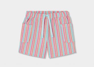 Boboli παιδικό σορτς με ριγέ print - 333111 Ροζ - BOBOLI - 