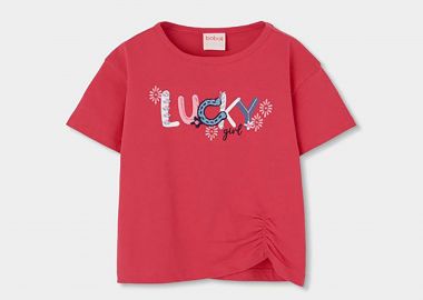 Boboli παιδικό Τ-shirt με letter print - 303062 Κόκκινο - BOBOLI - 