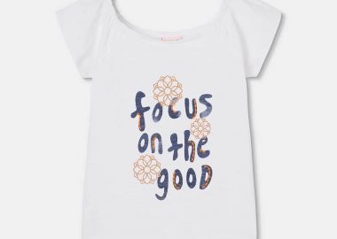 Boboli παιδικό Τ-shirt με letter print - 403063 Λευκό - BOBOLI - 