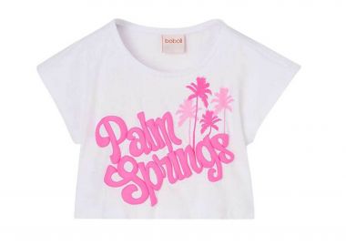 Boboli παιδικό Τ-shirt με letter print - 443067 Λευκό - BOBOLI - 