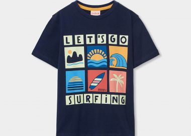 Boboli παιδικό Τ-shirt με print - 503086 Μπλε Σκούρο - BOBOLI - 