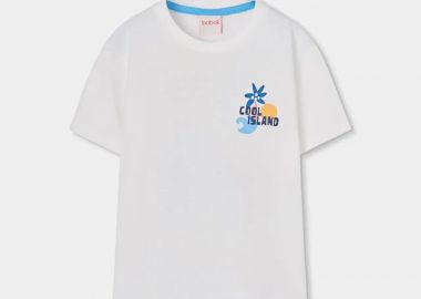 Boboli παιδικό Τ-shirt με print στην πλάτη - 503110 Λευκό - BOBOLI - 
