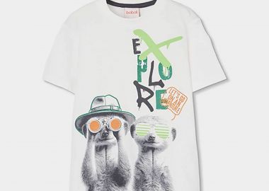 Boboli παιδικό Τ-shirt με print στο στήθος - 513144 Λευκό - BOBOLI - 