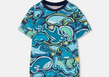 Boboli παιδικό Τ-shirt με θαλάσσια ζώα - 543103 Πολύχρωμο - BOBOLI - 