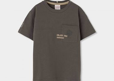 Boboli παιδικό Τ-shirt με τσέπη - 623089 Ανθρακί - BOBOLI - 