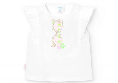 Boboli παιδικό τοπ αμάνικο με print γυαλιά - 208112 Λευκό - BOBOLI - 