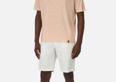 Boggi Milano ανδρική βερμούδα μονόχρωμη Regular Fit - BO25P037912 Λευκό - BOGGI MILANO - 