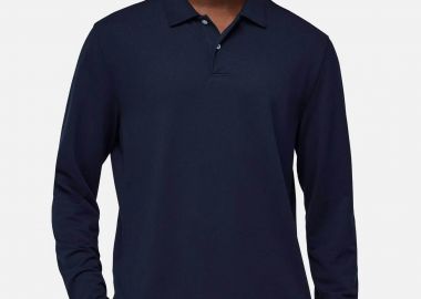 Boggi Milano ανδρική μπλούζα πόλο μονόχρωμη Regular Fit - BO25P004002 Μπλε Σκούρο - BOGGI MILANO - 