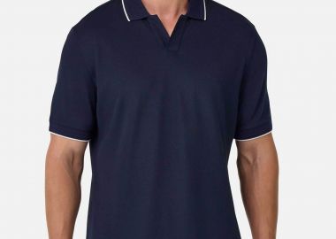 Boggi Milano ανδρική μπλούζα πόλο πικέ κοντομάνικη Regular Fit - BO25P004102 Μπλε Σκούρο - BOGGI MILANO - 