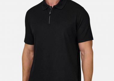 Boggi Milano ανδρική πόλο μπλούζα κοντομάνικη πικέ Regular Fit - BO26P044902 Μαύρο - BOGGI MILANO - 