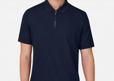 Boggi Milano ανδρική πόλο μπλούζα κοντομάνικη πικέ Regular Fit - BO26P044903 Μπλε Navy - BOGGI MILANO - 