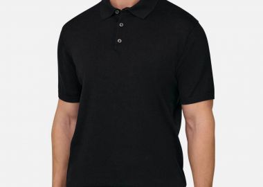 Boggi Milano ανδρική πόλο μπλούζα μονόχρωμη Regular Fit - BO26P073203 Μαύρο - BOGGI MILANO - 