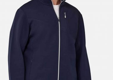 Boggi Milano ανδρική ζακέτα φούτερ μονόχρωμη - BO25P017504 Μπλε Σκούρο - BOGGI MILANO - 