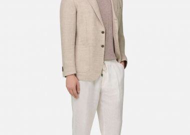 Boggi Milano ανδρικό λινό σακάκι Regular Fit - BO26P046601 Μπεζ - BOGGI MILANO - 
