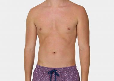 Boggi Milano ανδρικό μαγιό σορτς με geometric print - BO26P065003 Μπορντό - BOGGI MILANO - 
