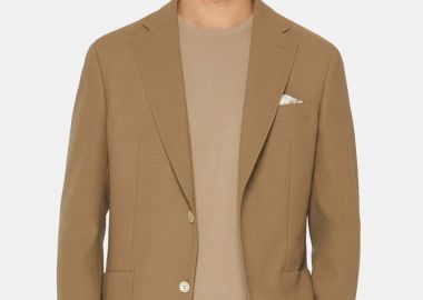 Boggi Milano ανδρικό μάλλινο σακάκι Regular Fit - BO24P055901 Καφέ Ανοιχτό - BOGGI MILANO - 
