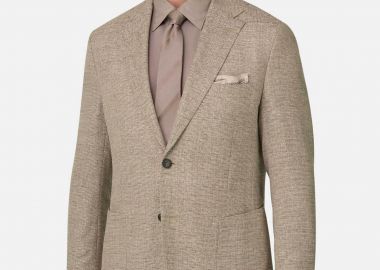 Boggi Milano ανδρικό μάλλινο σακάκι Regular Fit - BO26P045001 Μπεζ - BOGGI MILANO - 