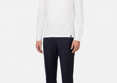Boggi Milano ανδρικό παντελόνι από μαλλί Regular Fit - BO22C012301 Μπλε Σκούρο - BOGGI MILANO - 
