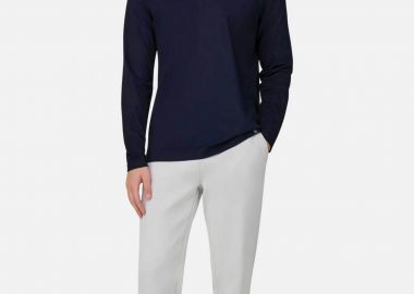 Boggi Milano ανδρικό παντελόνι φόρμας μονόχρωμο Relaxed Fit - BO26P008104 Υπόλευκο - BOGGI MILANO - 