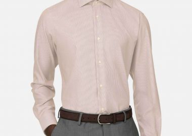 Boggi Milano ανδρικό πουκάμισο με ριγέ σχέδιο Slim Fit - BO26P058802 Καφέ Ανοιχτό - BOGGI MILANO - 