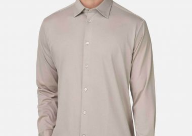 Boggi Milano ανδρικό πουκάμισο μονόχρωμο Regular Fit - BO26P030503 Μπεζ - BOGGI MILANO - 