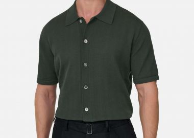 Boggi Milano ανδρικό πουκάμισο μονόχρωμο Relaxed Fit - BO26P056002 Πράσινο Σκούρο - BOGGI MILANO - 