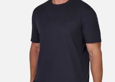 Boggi Milano ανδρικό T-shirt μονόχρωμο Regular Fit - BO25P046101 Μπλε Σκούρο - BOGGI MILANO - 