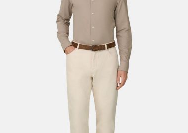 Boggi Milano ανδρικό τζιν παντελόνι πεντάτσεπο Straight Fit - BO26P076501 Κρέμ - BOGGI MILANO - 