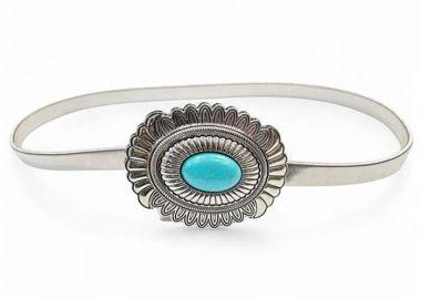 boho chic ελαστική ζώνη Jewel ασημί - PerfectDress.gr - 