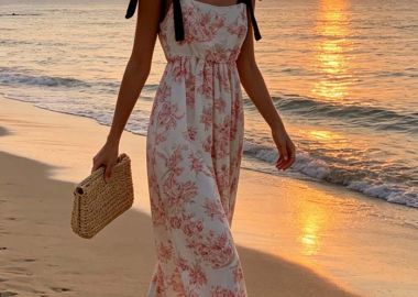 boho chic φόρεμα Porcelain ροζ - PerfectDress.gr - 